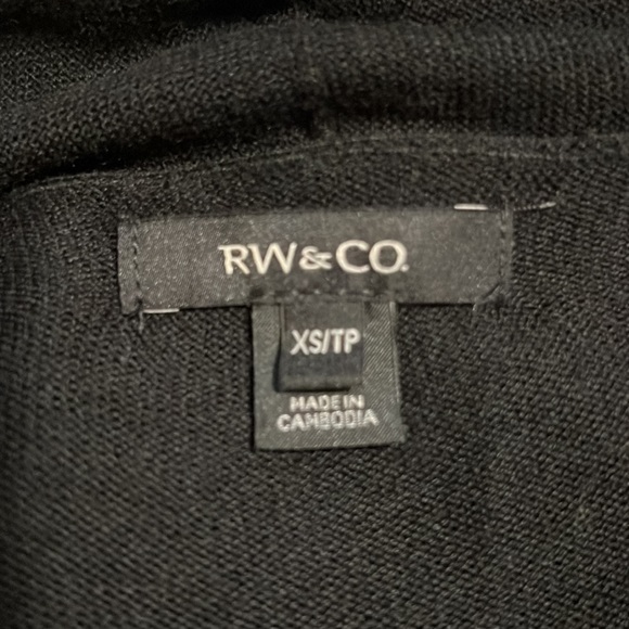 Black, RW&CO lightweight, long length cardigan, size XSmall. - Picture 11 of 12